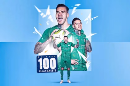 وصل الحارس العملاق ايدرسون إلى 100 مباراة بشباك نظيفة مع السيتي