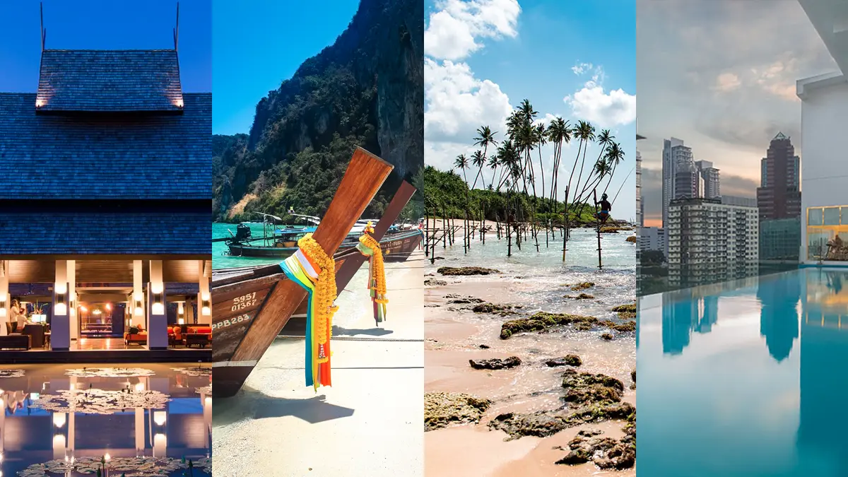 QVI Breaks 2 Photos promoting each QVI Breaks package - Explorer, Sawadee Samui, Lankan Luxury, Homecoming