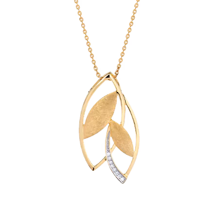 Double Leaf Diamond Pendant 67869168988c4